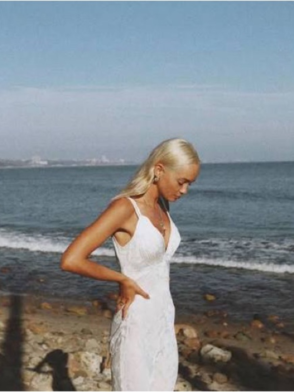 Size swap have s need m Spell Rosalie jacquard White Strapless Lace Beach Dress
